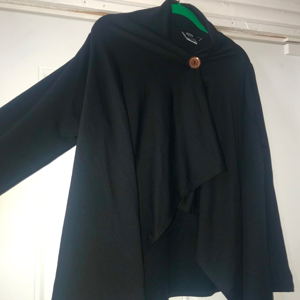 Nordstrom Bobeau One Button Wrap Fleece Cardigan